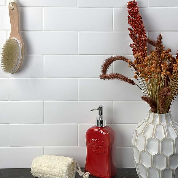 Soho White Matte 3x9; in White White Body Ceramic; for Backsplash, Bathroom Wall, Kitchen Wall, Shower Wall, Wall Tile; in Style Ideas Beach, Classic, Farmhouse, Industrial, Traditional