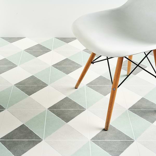 Artstract Diamond Plaid Sage Green Matte 9x9 Porcelain Tile
