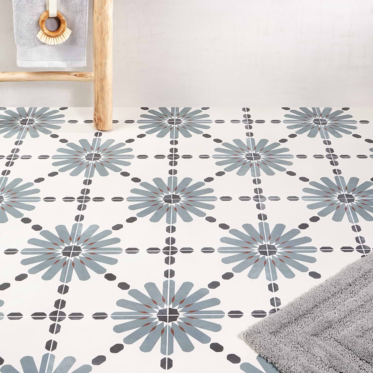 R99 トラディション白ブルー 円形クロス Shop Dhar Daisy Blue 9x9 | SohoStudioCorp.com