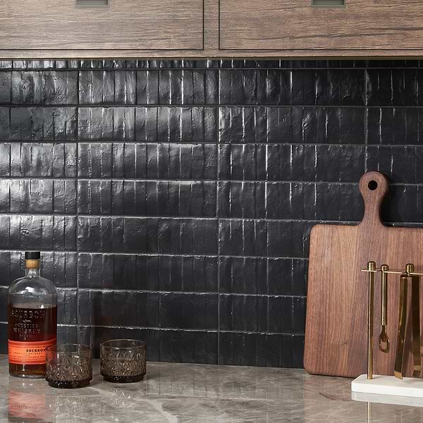 Speak Matter Leather Black 3x12 Matte Porcelain Tile
