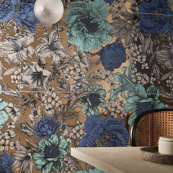 Ambrosia Aquamarine Blue 24x48 Artisan Decor Metallic Matte Porcelain Tile