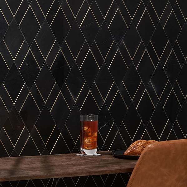 Xena Nero - Nero Marquina & Brass Polished Marble + Brass
