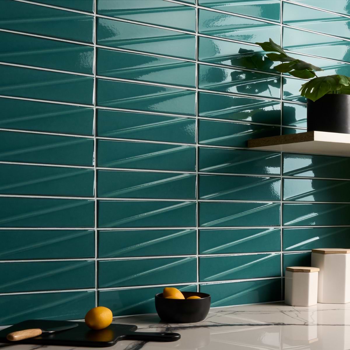 Helios green 3個　レールセット Shop Sample-CO-Pulse Emerald Green 3x12 Ceramic Subway Tile at