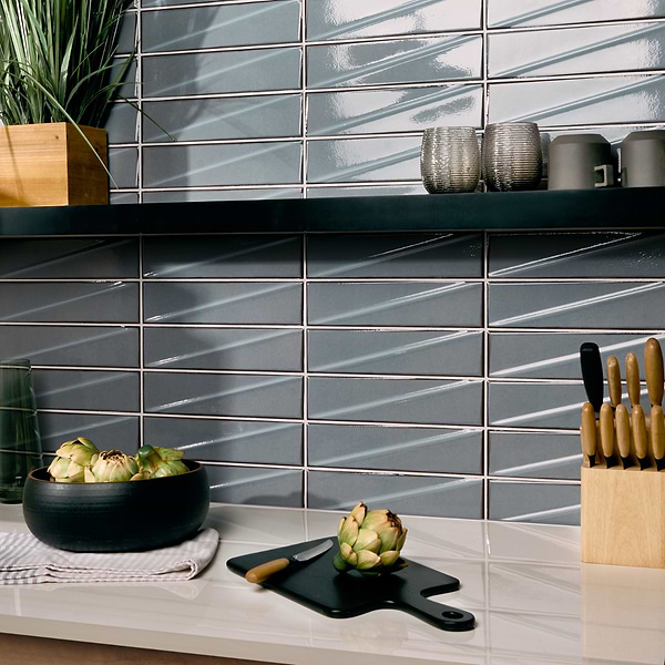 Close Out - Pulse Misty Gray 3x12 Ceramic Subway Tile; in Light Gray Ceramic; for Backsplash, Bathroom Wall, Kitchen Wall, Shower Wall, Wall Tile; in Style Ideas Contemporary, Mid Century, Modern