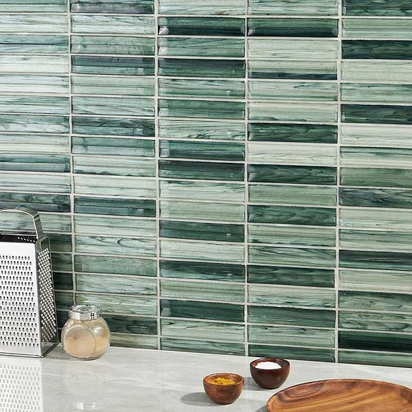 Maya Stacked Sage Mosaic Tile