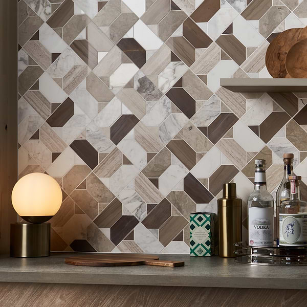 Cafura Russet Brown Polished Marble Luxury Mosaic Tile