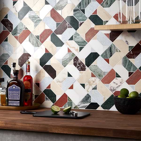 Cafura Tuscany Multicolor Polished Marble Luxury Mosaic Tile