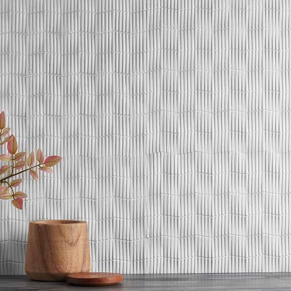 Close Out - Caden Keys White; in White Resin; for Backsplash, Bathroom Wall, Kitchen Wall, Shower Wall, Wall Tile; in Style Ideas Contemporary, Craftsman, Industrial, Modern