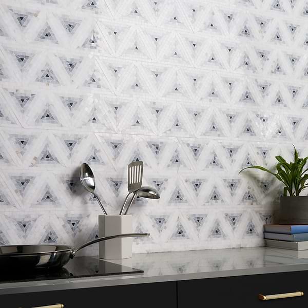 Imogen Grigio 5" Triangle Marble Micro Mosaic Polished Marble