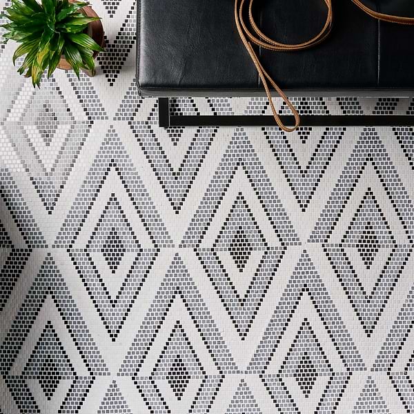 Letizia Black and White - Thassos-Nero Marquina-Burlington Gray Polished Marble