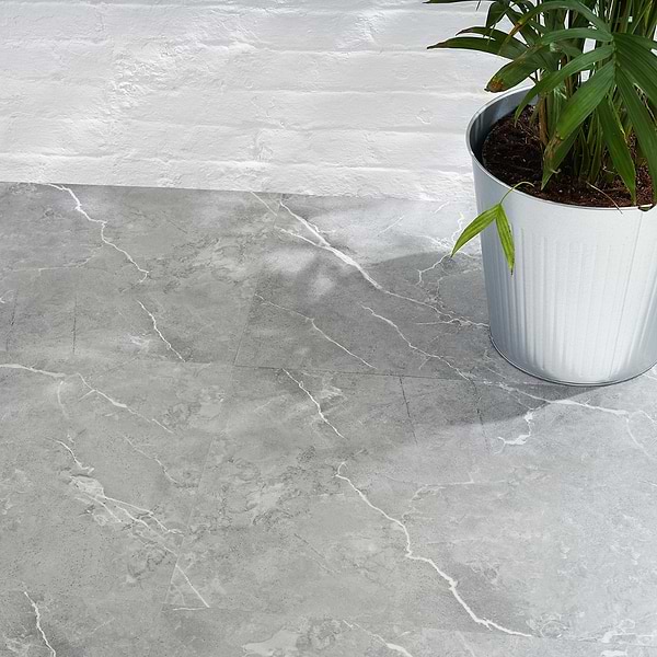 Minetta Chauny Marble Medium Gray 18x36 - 2.5mm/28mil Wear Layer - Glue Down Matte Luxury Vinyl
