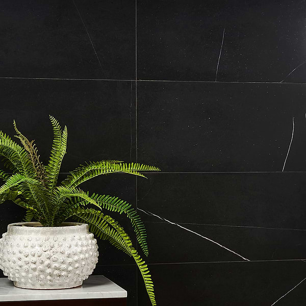 Nero Marquina Honed 12x24; in Black w white veining Nero Marquina Marble; for Backsplash, Bathroom Floor, Bathroom Wall, Commercial Floor, Floor Tile, Kitchen Floor, Kitchen Wall, Outdoor Floor, Outdoor Wall, Shower Floor, Shower Wall, Wall Tile; in Style Ideas Modern