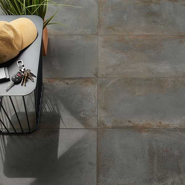 Angela Harris San Francisco Graphite 12x24 Semi-Polished; in Gray Porcelain; for Backsplash, Bathroom Floor, Bathroom Wall, Commercial Floor, Floor Tile, Kitchen Floor, Kitchen Wall, Outdoor Wall, Shower Floor, Shower Wall, Wall Tile; in Style Ideas Classic, Contemporary, Industrial, Mediterranean, Transitional