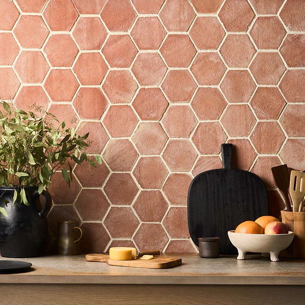 Clay House Red 4" Hex Matte Terracotta; in Red Terracotta; for Backsplash, Bathroom Floor, Bathroom Wall, Floor Tile, Kitchen Floor, Kitchen Wall, Shower Floor, Shower Wall, Wall Tile