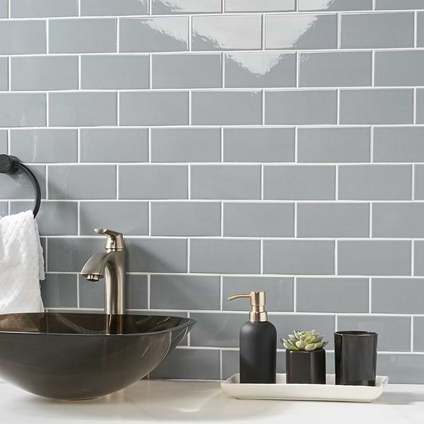 Market Street Gray 3x6 Polished Porcelain Tile