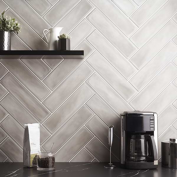 Stacy Garcia ArtBlock Grigio 4x16 Matte; in Gray Porcelain; for Backsplash, Bathroom Floor, Bathroom Wall, Floor Tile, Kitchen Floor, Kitchen Wall, Outdoor Wall, Pool Tile, Shower Floor, Shower Wall, Wall Tile; in Style Ideas Art Deco, Beach, Classic, Contemporary, Cottage, Craftsman, Farmhouse, Industrial, Mid Century, Modern, Traditional, Transitional