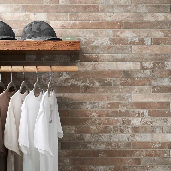 Alto Brick Sand 2x18; in Terracotta, Brown, Beige, Sand Color Body Porcelain; for Backsplash, Bathroom Floor, Bathroom Wall, Commercial Floor, Floor Tile, Kitchen Floor, Kitchen Wall, Outdoor Floor, Outdoor Wall, Pool Tile, Shower Floor, Shower Wall, Wall Tile; in Style Ideas Industrial, Rustic