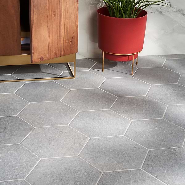 Casterly Rock Gris Gray 9" Matte Porcelain Hexagon Tile