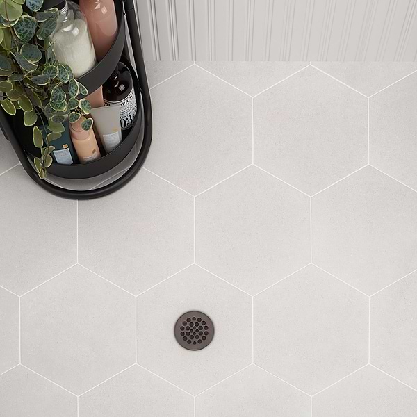 Piaka Cement White 12.5" Hex Matte Porcelain