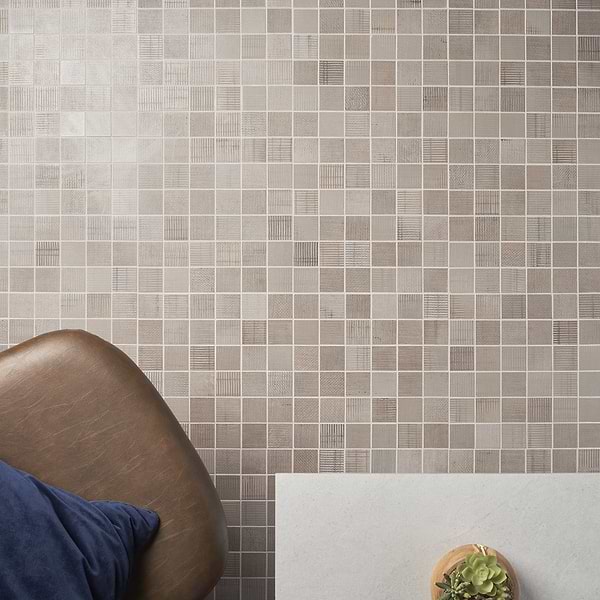 Close Out - Organic Rug 2x2 Teak; in Brown Porcelain; for Backsplash, Bathroom Floor, Bathroom Wall, Commercial Floor, Floor Tile, Kitchen Floor, Kitchen Wall, Outdoor Floor, Outdoor Wall, Shower Floor, Shower Wall, Wall Tile; in Style Ideas Craftsman, Industrial, Transitional