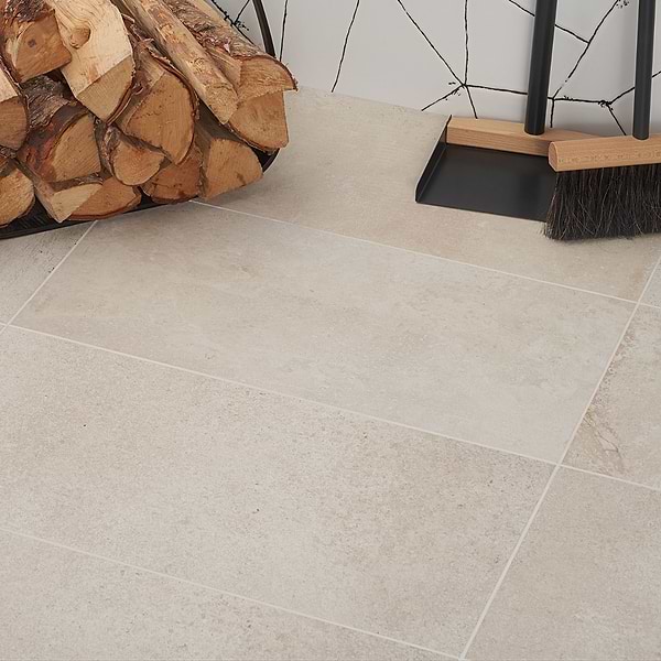 Brooklyn Sand 12x24 Matte; in Beige Porcelain; for Backsplash, Bathroom Floor, Bathroom Wall, Commercial Floor, Floor Tile, Kitchen Floor, Kitchen Wall, Outdoor Floor, Outdoor Wall, Pool Tile, Shower Floor, Shower Wall, Wall Tile; in Style Ideas Contemporary, Craftsman, Rustic, Transitional