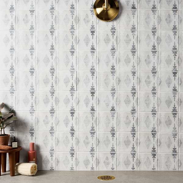 Paula Purroy Como Aztec Blue Gray 5x5 Matte Ceramic Tile