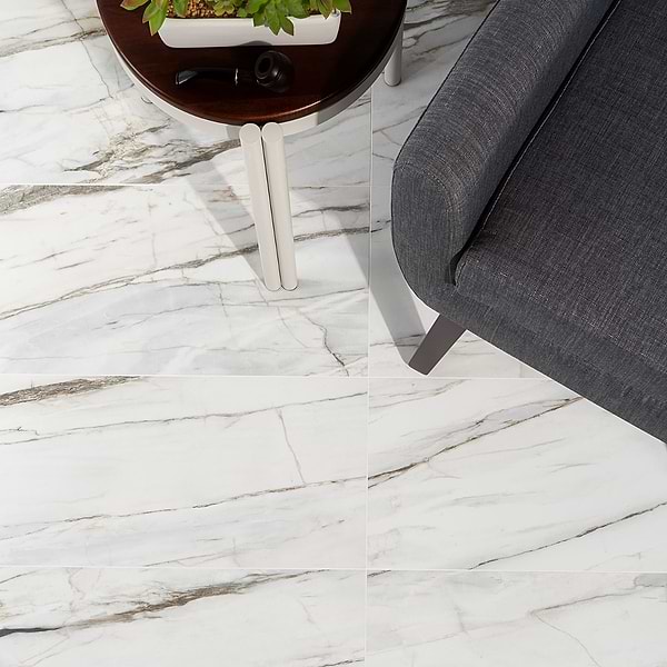 Lithe Carpaccio 12x24 Matte; in White with Brown Grey Veining Porcelain; for Backsplash, Bathroom Floor, Bathroom Wall, Commercial Floor, Floor Tile, Kitchen Floor, Kitchen Wall, Outdoor Floor, Outdoor Wall, Shower Floor, Shower Wall, Wall Tile; in Style Ideas Classic, Contemporary, Modern, Traditional, Transitional