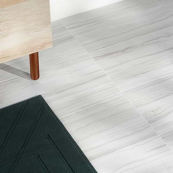 Close Out - Lithe Luminus White 12x24 Matte; in White and Gray Porcelain; for Backsplash, Bathroom Floor, Bathroom Wall, Commercial Floor, Floor Tile, Kitchen Floor, Kitchen Wall, Outdoor Floor, Outdoor Wall, Shower Floor, Shower Wall, Wall Tile; in Style Ideas Contemporary, Modern, Traditional, Transitional