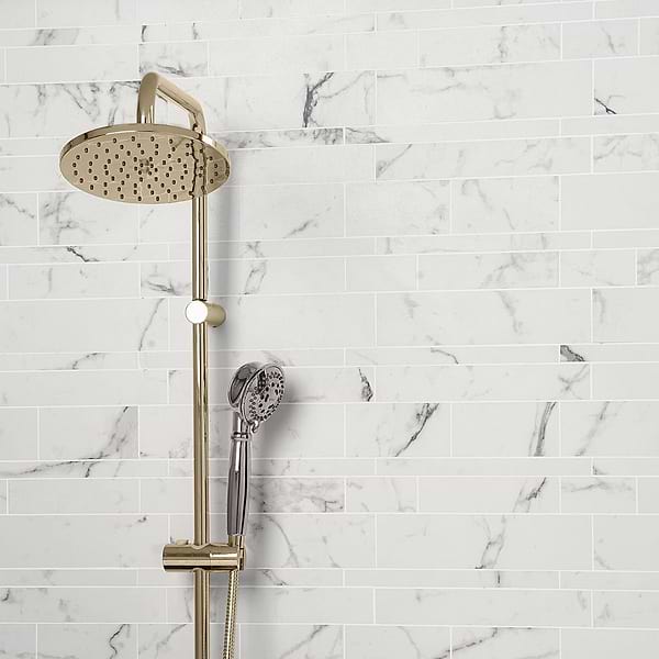 Lithe Statuario Venato Railroad Matte; in White with Grey Veining Porcelain; for Backsplash, Bathroom Floor, Bathroom Wall, Commercial Floor, Floor Tile, Kitchen Floor, Kitchen Wall, Outdoor Floor, Outdoor Wall, Pool Tile, Shower Floor, Shower Wall, Wall Tile; in Style Ideas Classic, Contemporary, Modern, Traditional, Transitional