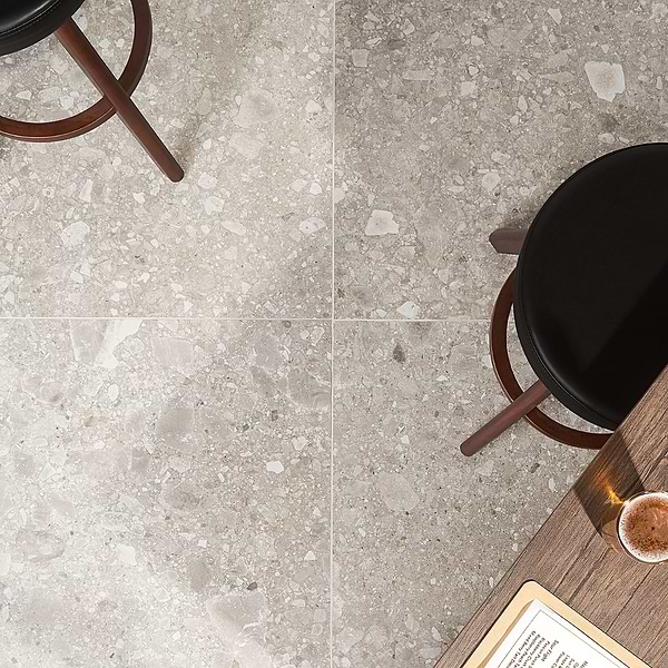 Norr 2.0 Taupe Gray 24x24 Terrazzo Look Matte Porcelain Tile
