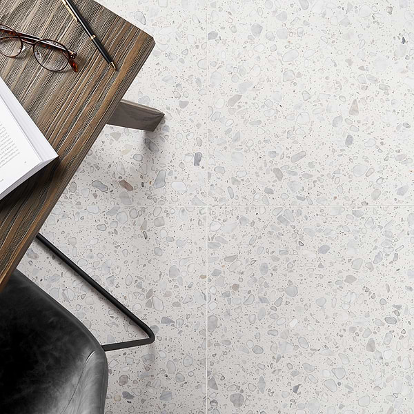 Italy Terrazzo Sacra Bianco White 24x24 Honed Terrazzo Tile