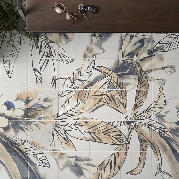 Angela Harris Florista Autumn Leaves Mural 8x8 Matte Porcelain