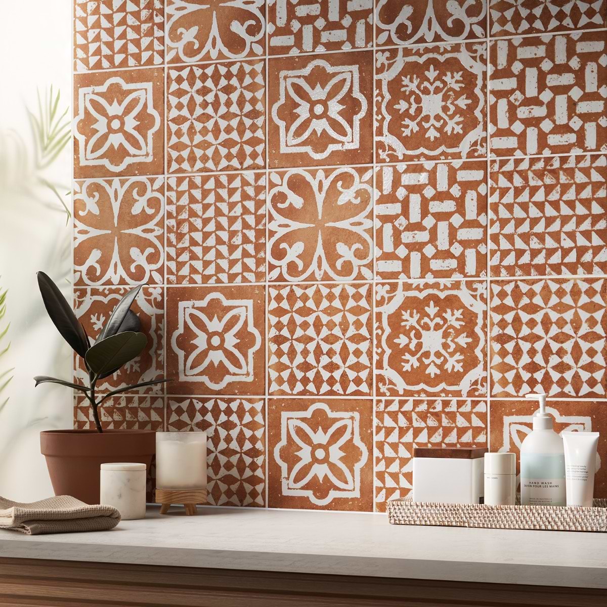 Shop Sample-Angela Harris Messina Kasma Terracotta Decor 8x8 Matte