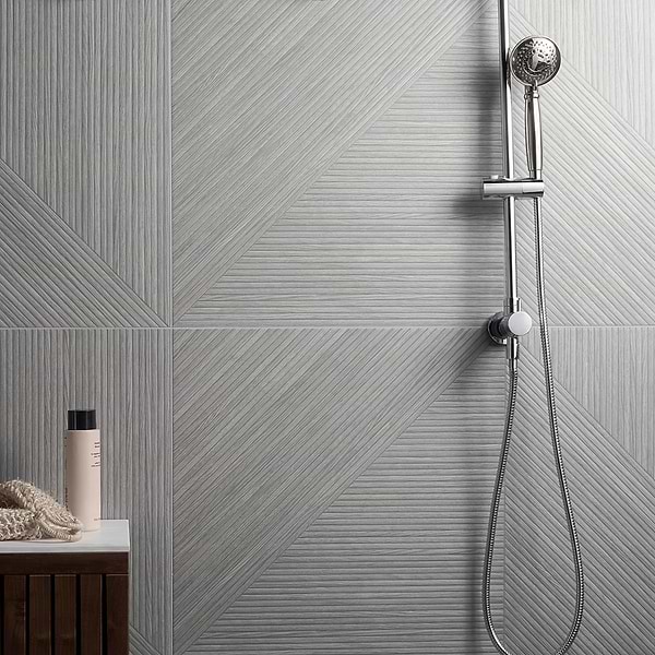 Lounge Gray 24x48 Ribbed Matte Fluted Porcelain Wood Look Tile
