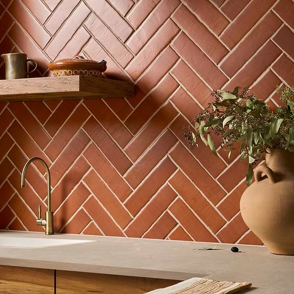 Fuego Canyon Terracotta 2.5x10; in Terracotta Porcelain; for Backsplash, Bathroom Floor, Bathroom Wall, Commercial Floor, Floor Tile, Kitchen Floor, Kitchen Wall, Outdoor Floor, Outdoor Wall, Pool Tile, Shower Wall, Wall Tile; in Style Ideas Mediterranean, Rustic, Traditional