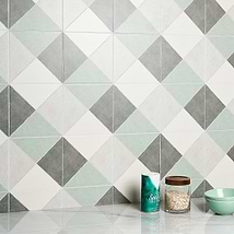 Artstract Diamond Plaid Sage Green Matte 9x9 Porcelain Tile