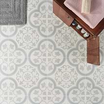 Dhar Silver Ornate 9x9 Matte Porcelain