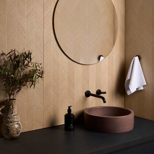 Senna Hazelnut Brown 18x48 Textured Wood Look Matte Ceramic Tile