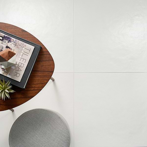 Speak Plaster White 24x24; in White Porcelain; for Backsplash, Bathroom Floor, Bathroom Wall, Commercial Floor, Floor Tile, Kitchen Floor, Kitchen Wall, Shower Floor, Shower Wall, Wall Tile; in Style Ideas Art Deco, Contemporary, Industrial, Modern, Transitional