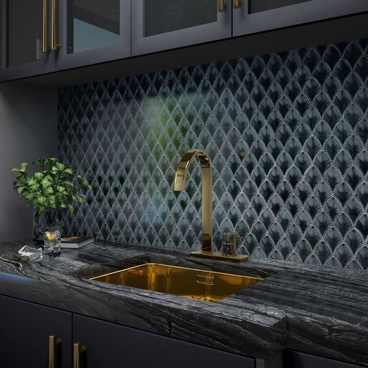 Shop Baroque Glass Midnight Blue 3x4
