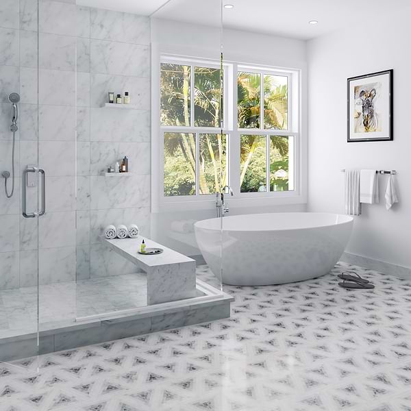 Imogen Grigio 5" Triangle Marble Micro Mosaic Polished Marble