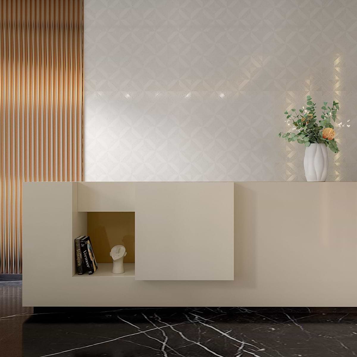 Shop Minna Diagonals Bianca Salt - Tibet White & Terrazzo