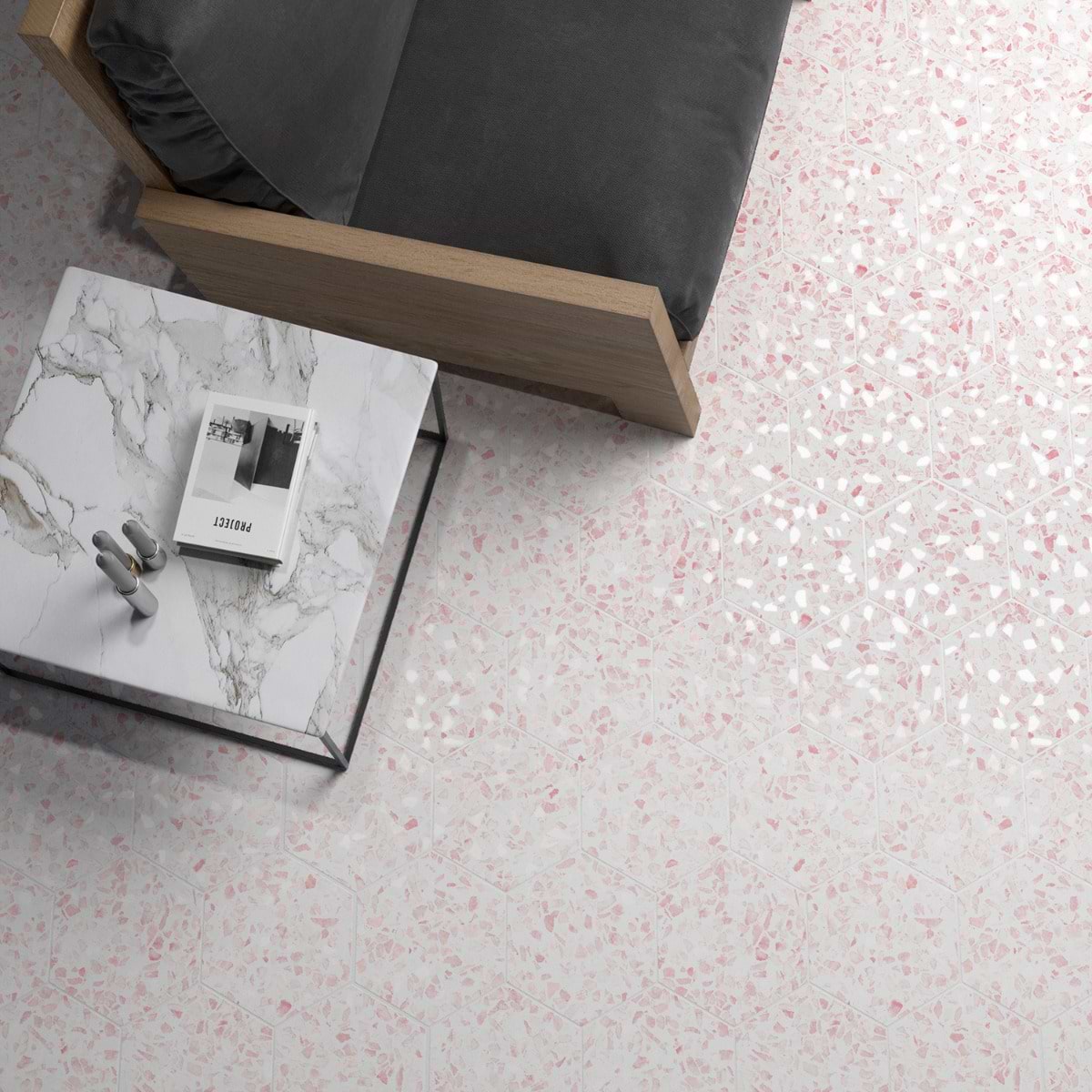 Riazza Hex Pink Matte Porcelain