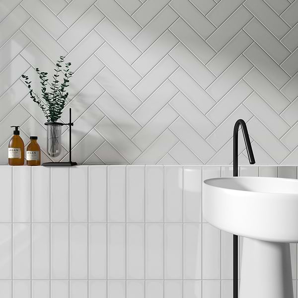 Market Street Light Gray 4x12; in Light Gray Porcelain; for Backsplash, Bathroom Wall, Kitchen Wall, Outdoor Wall, Pool Tile, Shower Wall, Wall Tile; in Style Ideas Classic, Contemporary, Cottage, Farmhouse, Industrial, Traditional, Transitional