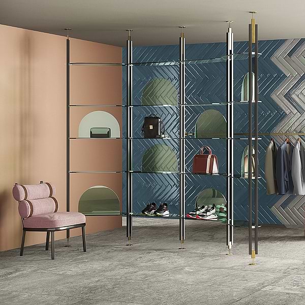 Frammenti Brick Blue Note 3x16 Polished Porcelain