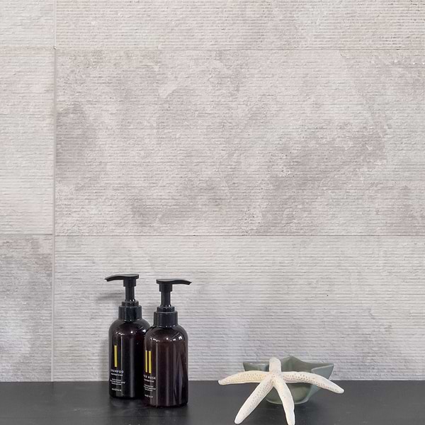 Carvina Carved Comb Wooden Beige 12x24 Textured Honed Limestone Stone Tile