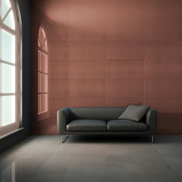 Cauldron Mist Rose Gold 18x36 Metal Laminated Porcelain Tile