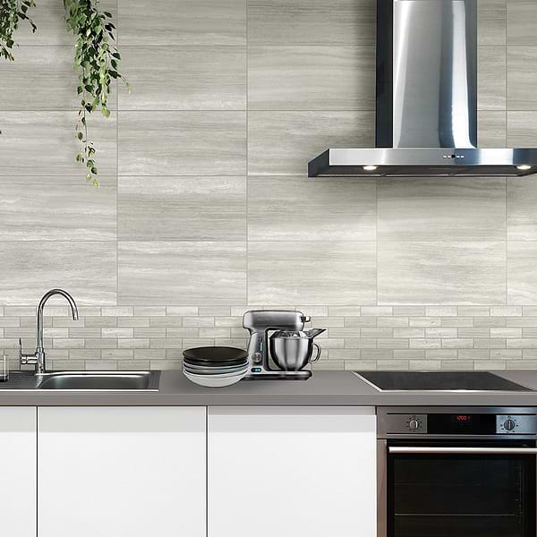Zenit Gray 12x24 Travertine Look Matte Porcelain Tile