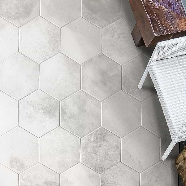 Pompeia Blanco White 8" Hexagon Matte Porcelain Tile