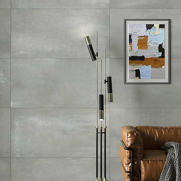 Blacksmith Nimbus 24x48; in Silver Porcelain; for Backsplash, Bathroom Floor, Bathroom Wall, Commercial Floor, Floor Tile, Kitchen Floor, Kitchen Wall, Outdoor Floor, Outdoor Wall, Pool Tile, Shower Floor, Shower Wall, Wall Tile; in Style Ideas Classic, Contemporary, Industrial, Mid Century, Modern, Traditional, Transitional